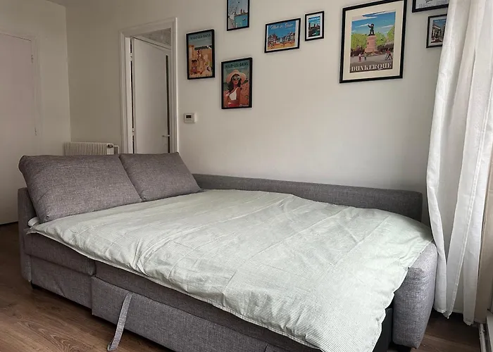 Cosy En Centre De Dunkerque Avec Balcon & Parking Avec Portail Prive - Place Non Nominative 아파트 됭케르크